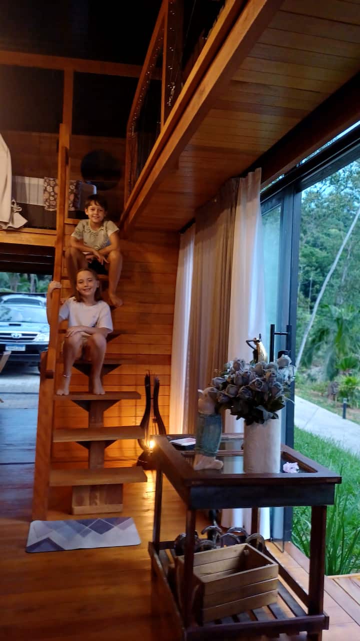 Quarto em formato beliche da Cabana Angillyn